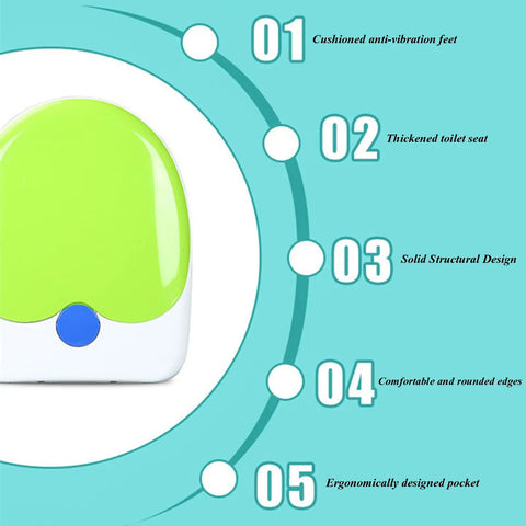 No Fuss Premium Durable Plastic Toilet Seat For Elongated Bowls Featuring Quick Swap Hinges Quiet Close Action Smooth Gliding Lid White Bathroom Real Deal Upgrade with green finish.