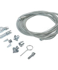 Heavy Duty Electric Pipe Auger With A Rock Solid Steel Spiral Cable, coiled steel cable and interchangeable cutting heads for clogs.