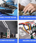 Pro Grade Cat5 Cat6 Rj45 Crimping Tool Kit With 50 Connectors Wire Stripper Punch Down Wrench And Tester for DIY mobile and computer repairs.