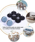 20 Piece Furniture Sliders And Chair Leg Floor Protectors Featuring Universal 38mm Insert Design With Hella Tough Glide Nails on wooden furniture.