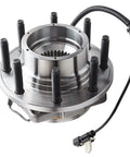 4x4 Front Wheel Bearing Hub Assembly For Ford F-250 F-350 Super Duty 2011 2012 2013 2014 2015 2016 SRW Models Direct Fit Replacement Wheel Bearing And Hub To Restore 4WD Performance And Smooth Ride, 8-bolt flange, top angle view