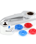 B9K Lever Handles for Faucets, Chrome Plated Metal With Red And Blue Indexes, Includes Two Screws, Six Pack shown with indexes