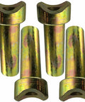 Heavy Duty Flanged Bushing Four Pack John Deere Compatible Replacement Fits Curve Gauge Wheel Arm Swap Out M111490 close-up view of bushings