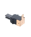 Top Shelf Carbon Brush Assembly For Power Tools And Generators Heavy Duty graphite brush with metal contact for tool repair.