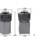 ER-25 Hex and ER-25 Square Collet Block Chuck Holder for Quick CNC Setup with dimension details