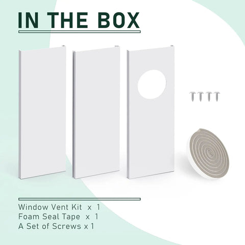 Dryer Vent Window Kit For 4 Inch Hose Adjustable Sliding Vent With Insulating Foam Seal Tape No Brainer Install parts included