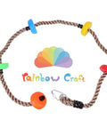 Colorful Climbing Rope Six Point Five Feet With Five Knotted Foot Holds For Kids Ninja Warrior Setup Slackline Obstacle Course