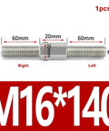 M16x140mm double end stud bolt from Set Screws Assortment Kit with Left and Right Thread in 304 stainless steel.