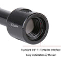 Close-up of diamond core drill bit end with 5/8-11 threaded interface; black vacuum-brazed hole saw with 6mm marking