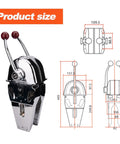 Universal Twin Lever Boat Throttle And Shift Control Top Mount with dimensions and zinc alloy dual handles