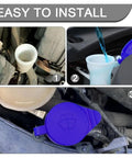 Ford Focus Windshield Washer Fluid Reservoir Cap Replacement for 2012-2018 Wiper Fluid Tank Cover installation steps