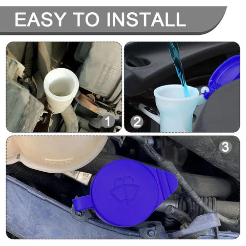 Ford Focus Windshield Washer Fluid Reservoir Cap Replacement for 2012-2018 Wiper Fluid Tank Cover installation steps