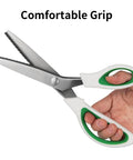 Pinking Shears 9 Inch Zigzag Craft Scissors With Decorative Edge For Fabric Cutting and Dressmaking shown with ergonomic comfort grips.