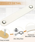 Leather Drawer Pulls 4 Pack White Microfiber Leather Dresser Knobs With Double Hole Mounting Detail View