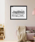 Union Station Water Street Montgomery Vintage Black And White Wall Art Prints Set Of 10 In 17x22 Inches displayed on beige wall
