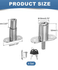 Keyed Alike Push Plunger Lock Kit With Matching Keys And Mounting Hardware Zero Trouble Install And Breezy Setup Built Like A Tank For Cabinets Drawers And Barn Doors Premium Silver Cylinder Pack Of Four dimensions and components.