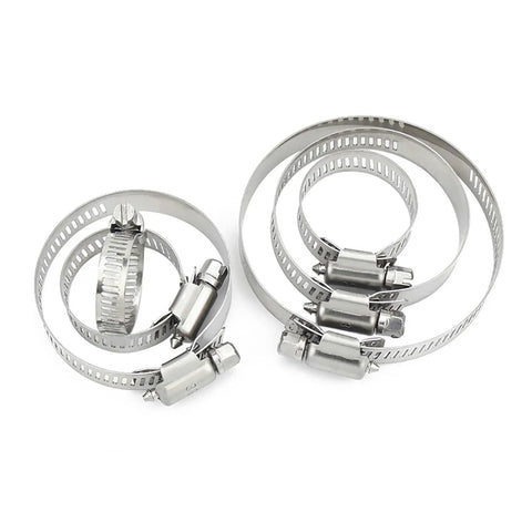 Straight Up 304 Stainless Steel Hose Clamps Adjustable Worm Drive Pipe Clips Corrosion Resistant Plumbing Gear For Water Lines And Shop Rigs Solid Grip Span Forty Sixty Three Millimeters