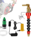 Plug And Go Dust Control Water Sprayer For Angle Grinders showing sprayer kit, 16-foot hose, and components for fast assembly.