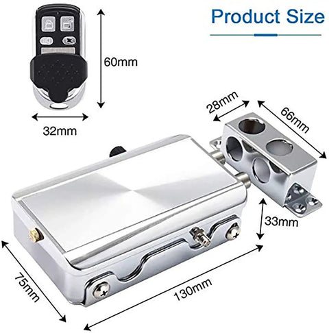 Keyless Entry Smart Lock For Home Office And Garage With Remote Control Access, Anti Theft Zinc Alloy Door Lock, dimensions