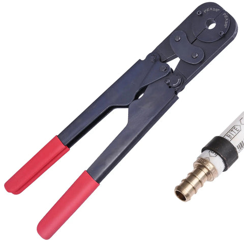 1/2 Inch PEX Crimping Tool With Go No Go Gauge For Copper Ring Plumbing Crimps, Heavy Duty Crimp Tool For PEX Tubing, Water Lines, Radiant Heating, Snow Melt, Ice Rink Installations