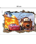 Removable 3D Cars Wall Stickers For Kids Room And Living Room Vinyl Murals Non Toxic Safe For Children Easy Peel And Stick Breakthrough Car Designs