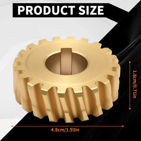 2 Pack Worm Gear Replacement For Craftsman Yard Man MTD Snowblowers Heavy Duty Durable Spline Gear shown with size dimensions