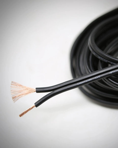 Close-up of 16/2 Low Voltage Landscape Wire, 500 Feet, Built For Outdoors, Weatherproof Outdoor Underground Direct Burial Stranded Cable