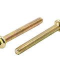 M6x50mm Hex Furniture Bolt And Barrel Nut Set For Wood Cabinet Assembly, Heavy Duty Carbon Steel With Zinc Plating, Close-up View