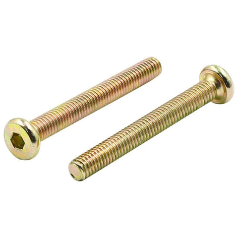 M6x50mm Hex Furniture Bolt And Barrel Nut Set For Wood Cabinet Assembly, Heavy Duty Carbon Steel With Zinc Plating, Close-up View