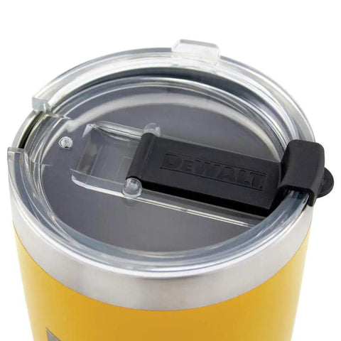 Kickass 30 Oz Stainless Steel Tumbler With Double Wall Vacuum Insulation And Spill Proof Lid To Keep Your Morning Brew Epic While You Conquer The Daily Grind In Yellow close up of spill-proof lid.