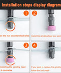 Installation steps for 11 Inch Extra Long Straight Air Die Grinder With A Badass Pneumatic Build And 22000 RPM to replace the grinding head.