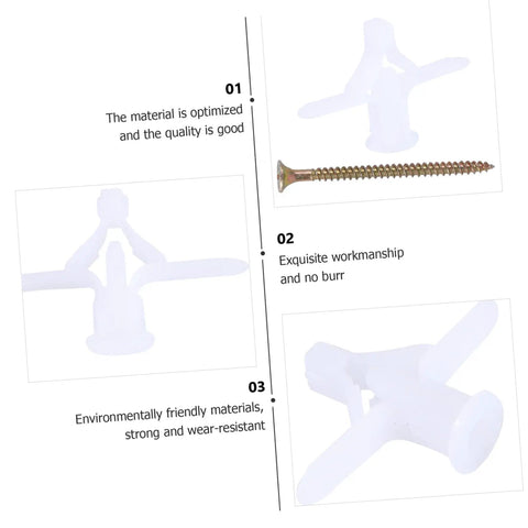 Heavy Duty Drywall Patch Kit with 100 expansion plugs, screws, and hollow wall anchors for plasterboard repair and mounting