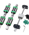 Built Tough HGR15 600mm Linear Rail Kit With 4 Bearing Blocks SFU1204 600mm Ball Screw Nut BF10 BK10 Nut Housing Coupling