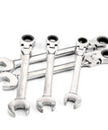 7 Piece Ratchet Spanner Set Open End And Ring Wrenches 8mm To 13mm Flexible Quick Wrench For Tight Spaces And Auto Repair Durable Rust Resistant Finish Hand Tool