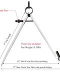 Rock Solid 8 Inch Woodworking Compass And Carbon Steel Scribe Divider With Locking Pin, 16 inch max size, heavy duty tool.