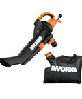 3 In 1 Leaf Blower Mulcher Vacuum For Easy Lawn Care With 350 CFM Airflow And 210 MPH Mulches Leaves At 18 To 1 Ratio WG509 with bag