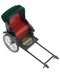 Vintage Red Zinc Alloy Rickshaw Model Toy With Sick Hand Painted Details And A Clean Finish That Hits Different On Any Desk Or Mantle Shelf Perfect Collectible Piece For Home Decor Or Thoughtful Gift Displays top view