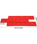 Durable Concrete Stamp With Realistic Texture Mat For Wall And Floor Imprinting, Cement Stamp Mold, Red, 19.3x7.9 in, side view, stone look finish
