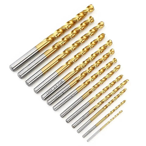 Pro Grade M42 Cobalt Drill Bit Set For Concrete Masonry Ceramic Tile And Stainless Steel With Wear Resistant Titanium Coating, 13 pieces.