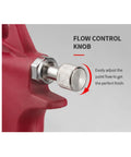 Flow control knob on the High Volume Pneumatic Cement Mortar Sprayer Gun for smooth wall coating and thick plaster applications.