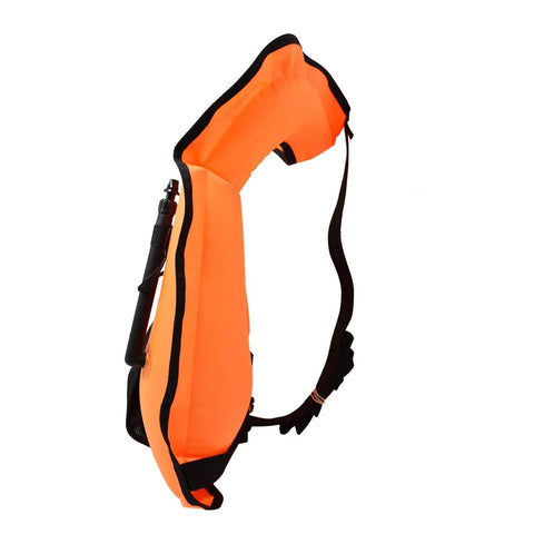 Adult Snorkel Vest With Front Pocket And Safety Whistle Lightweight Inflatable Buoyancy Aid Adjustable Straps For Comfortable Fit Over 200 Pounds Portable Orange X Large Snorkeling Gear For Swimming And Diving side view