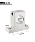 4 Pack Aluminum Linear Rod Rail Shaft Supports For 30mm Shaft, Rhombus Shaped Mount Brackets With Wrench, Sweet Setup For CNC Machines, 3D Printers, Automation Gear And Precision Linear Motion Guides, SK30 clamp with 65mm base