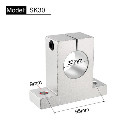 4 Pack Aluminum Linear Rod Rail Shaft Supports For 30mm Shaft, Rhombus Shaped Mount Brackets With Wrench, Sweet Setup For CNC Machines, 3D Printers, Automation Gear And Precision Linear Motion Guides, SK30 clamp with 65mm base
