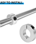 4 Piece Aluminum Split Shaft Collar Set With 20mm Bore, 40mm Outer Diameter, 12mm Thickness, M5 Set Screws on shaft