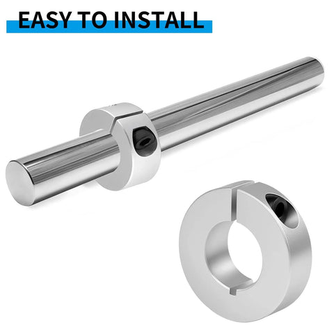 4 Piece Aluminum Split Shaft Collar Set With 20mm Bore, 40mm Outer Diameter, 12mm Thickness, M5 Set Screws on shaft