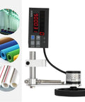 Hella Slick Digital Length Counter With Rugged Roller Wheel Encoder measuring cable on industrial setup, displaying length metric.
