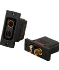 Hella Reliable Heavy Duty Gold Plated Qs8ps Connectors 130a Anti Spark Ev Battery Plugs, two connectors showing copper pins and black housing.