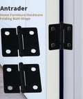 Twenty Four Heavy Duty Black Folding Butt Hinges With Smooth Swivel Function And Included Mounting Screws For Fast Cabinet Fixes and Woodworking Builds That Are Hella Durable And Ready To Roll mounted on wood.