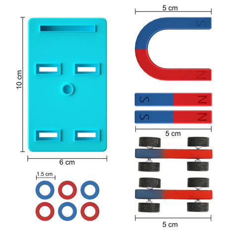 Hands On Science Magnets Experiment Kit For Kids And Students, Cool Physics And STEM Tools, shown with magnets and accessories