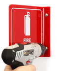 Installing Fire Extinguisher Projecting Sign With Down Arrow 6 Inch Polished Acrylic Visible From Both Directions L Bend Wall Mount